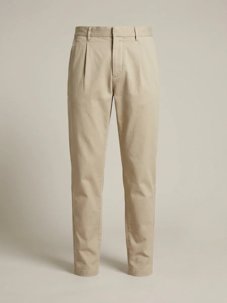 Chino à Pinces Beige
